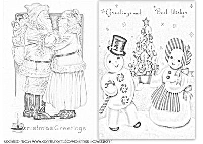 Digi Vintage Stamps Mr and Mrs Claus
