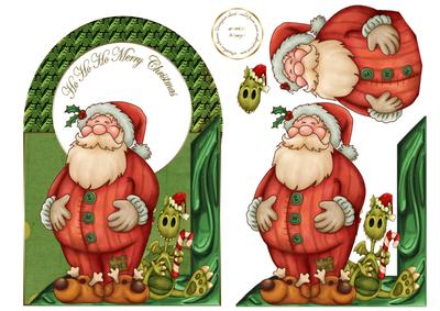 Round Topped Santa and the Dragon