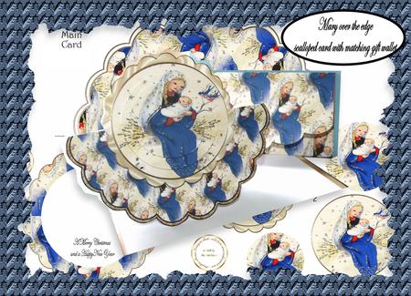 Mary with Jesus Over the Edge Scalloped Kit