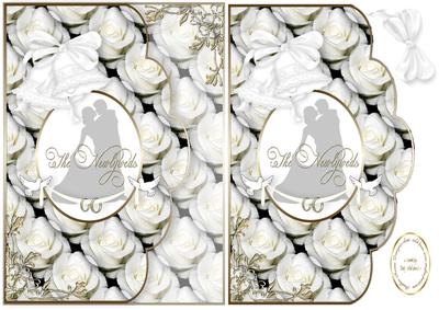 White Roses on Black Silhouette Wedding