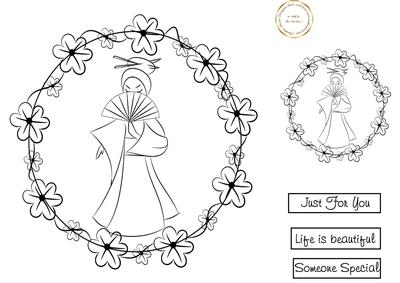 Oriental Beauty Digi Stamps