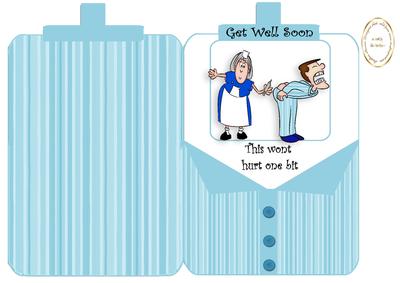 Quick Card Male Clipboard Get Well Cut and Fold