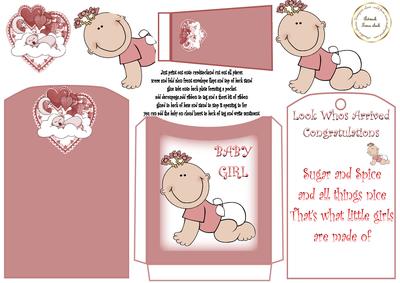 Baby Girl Pocket Tag Card