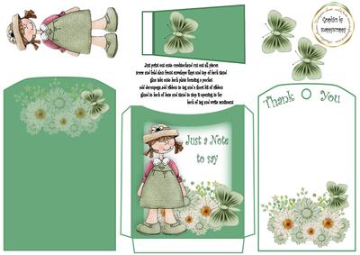 Floral Thank You Pocket Tag Card