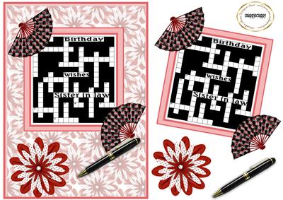 Sister in Law Crossword Card