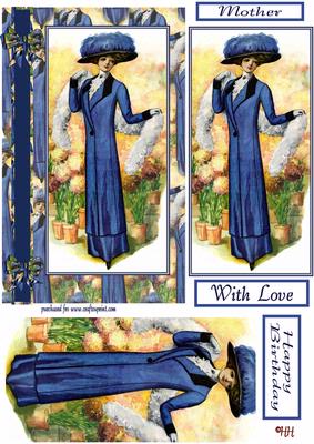 Vintage Lady in Blue