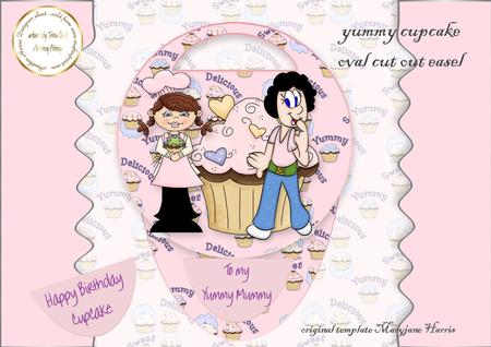 Yummy Cupcake Oval Cut Out Easel