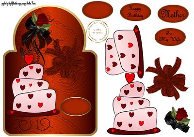 Crimson Love Shaped Card