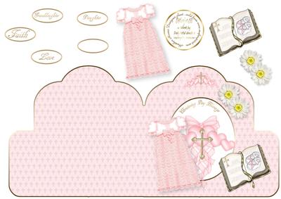 Scalloped Cut and Fold Christening Girl