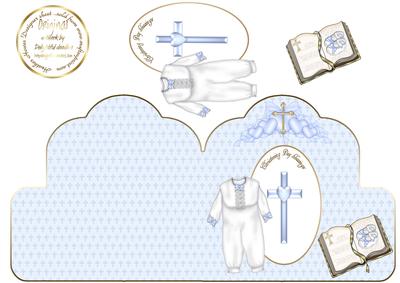 Scalloped Christening Boy
