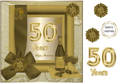 50th Square Anniversary Card