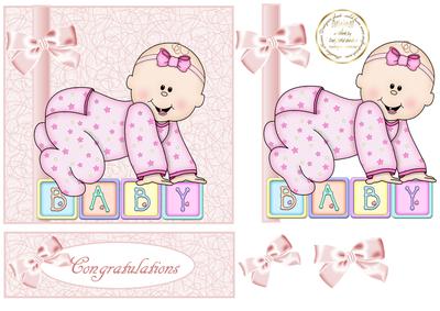 New Baby Girl Blocks Easel