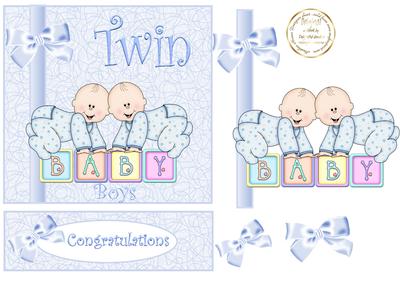 Twin Boy Baby Blocks