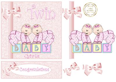 Twin Baby Girl Blocks