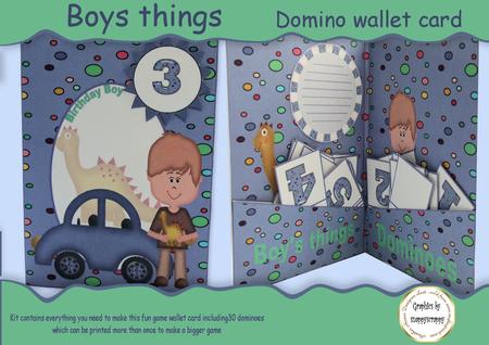 Boys Stuff Domino Wallet Card Kit