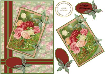 Vintage Rose and Butterfly
