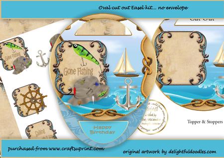 Fishing Sailing Cut Out Easel Card