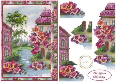 Flower Houses Decoupage