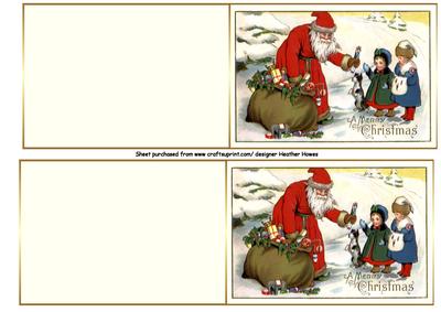 Vintage Santa Cut and Fold with Insert