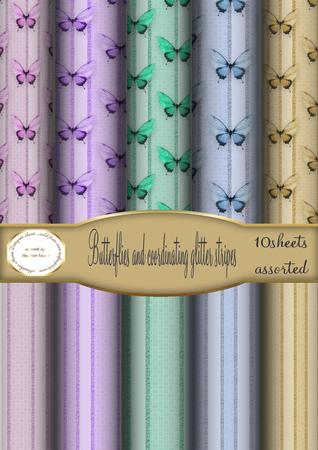 Butterflies and Glitter Candy Stripes