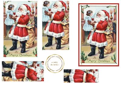 Santa Vintage Pyramid Topper