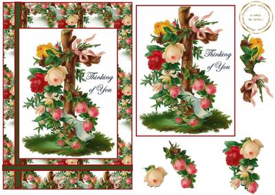 Sympathy Vintage Cross and Roses