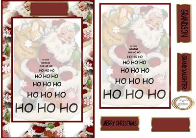Vintage Santa Faded in with a Ho Ho Ho