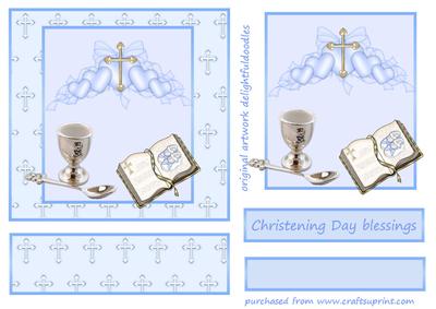 Egg and Spoon Christening Easel Boy