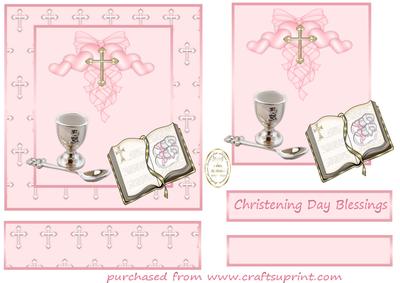 Girl Egg and Spoon Christening Easel