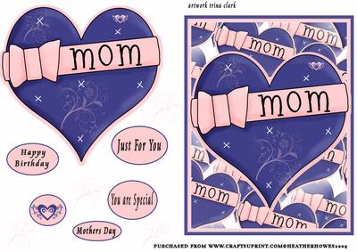 Mom Large Heart Card Front