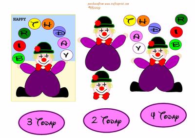 Step by Step Clown with Ages