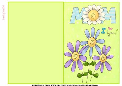 I Love You Mom Quick Card