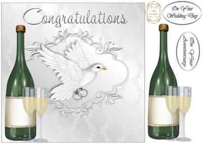 Dove with Champus Wedding/anniversary