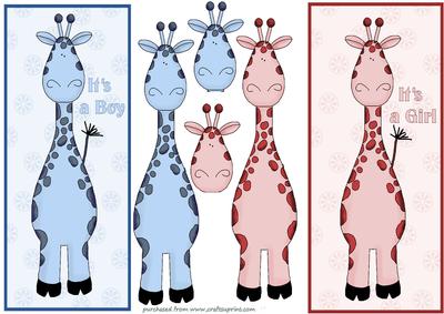 Its a Boy Girl Giraffe Toppers