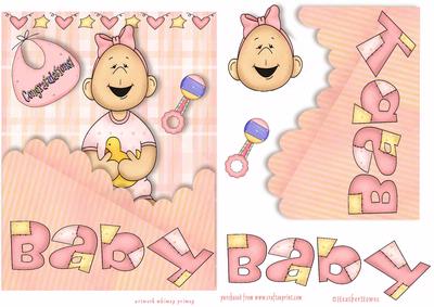 Super 3D Baby Card Front and Decoupage
