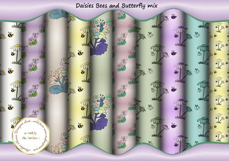 Daisies Bees and Butterfly Paper Mix