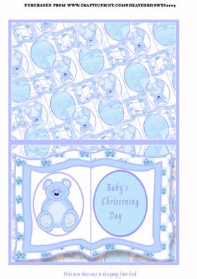 Baby Boy Christening Book Quick Card