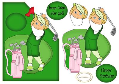 Over the Corner Lady Golfer