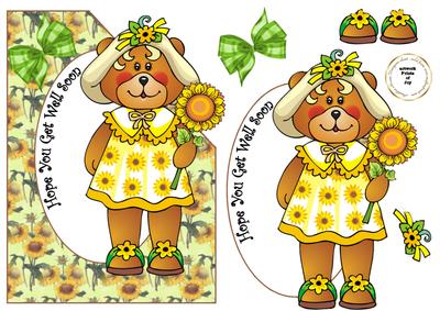 Sunflower Bear Over the Corner