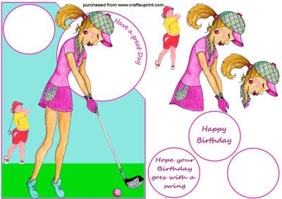 Golfer Lady Over the Corner