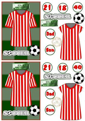 Football Toppers Red and White