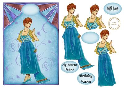 Stain Glass Deco Lady