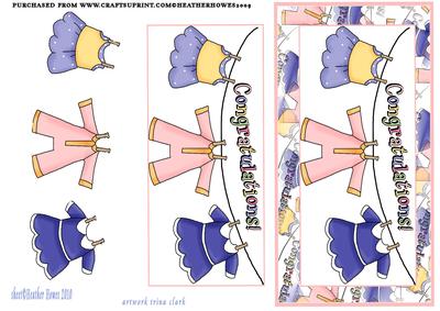 Washing Line Baby Card Front and Layers