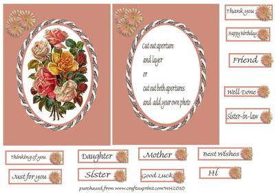 Roses Cameo and Sentiments