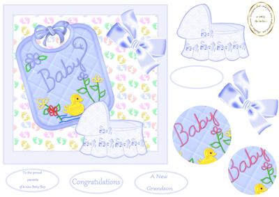 Baby Boy Bib and Crib