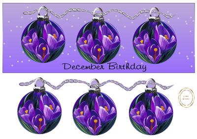 December Birthday Crocus Baubles