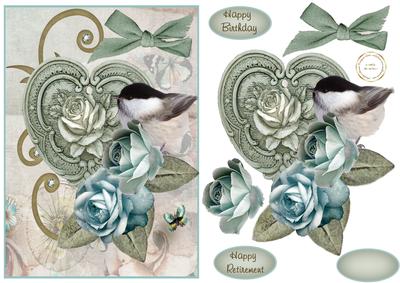 Vintage Floral Birds and Flowers