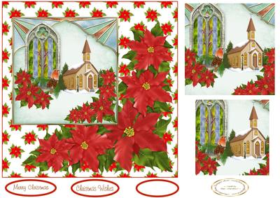 Poinsettia Christmas Window