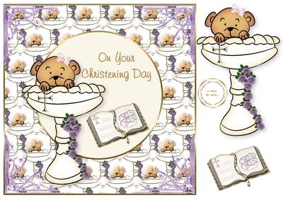 Girl Bear in a Font Christening