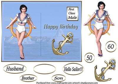 First Class Male Postcard Nautical